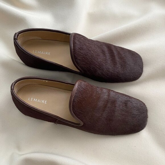 Lemaire Brown Calf Hair Loafers, size 36 - Picture 9 of 10